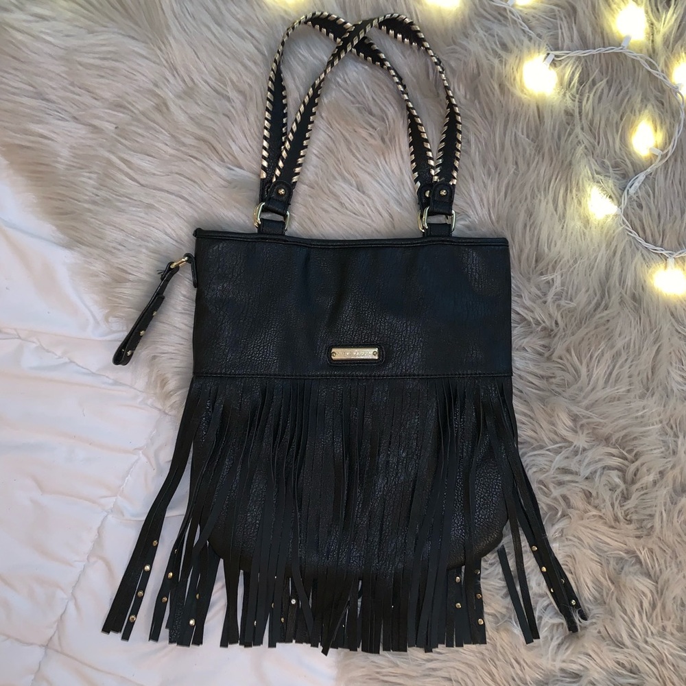 STEVE MADDEN Black Tassel Bag